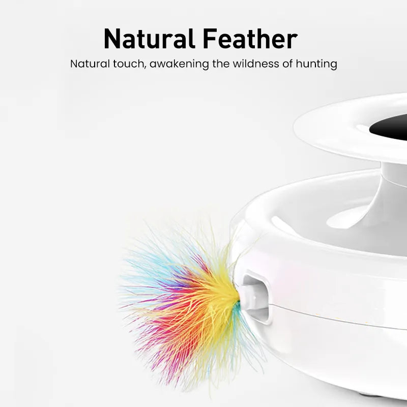 Interactive Automatic Cat Toy with Feather Ball 5 Modes