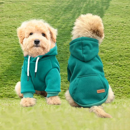 Pet Dog Hoodie with Pockets Warm Fleece Small Medium Dog Clothing