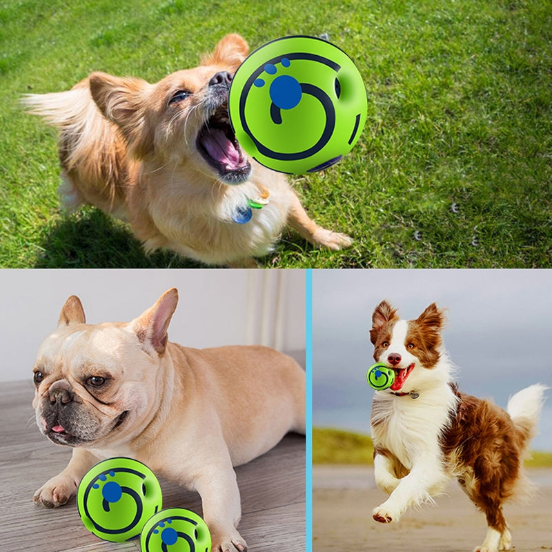 Indestructible dog ball Squeaky Wobble Wag Giggle Ball Used by all breeds of dogs 