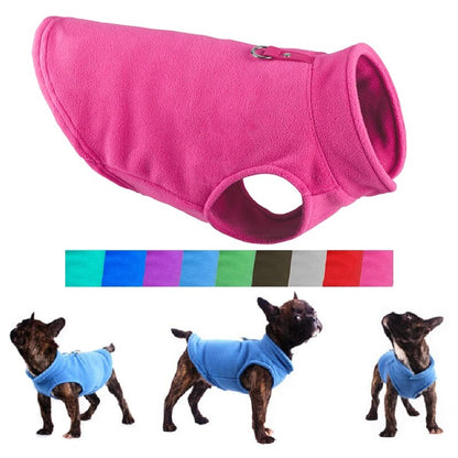 Winter outdoor dog clothes Fleece Dog Vest Jacket For Small Medium Dogs French Bulldog Puppy Dog Cat Clothing with Pull Ring