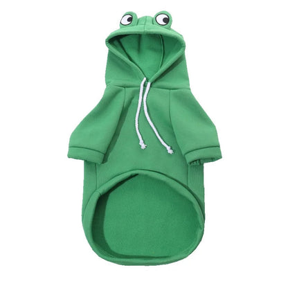 Autumn Dog Frog Hoodies for Small Dogs Cat Soft Warm Cozy Fleece Clothes Puppy Costume French Bulldog Chihuahua Pet Sweatshirts
