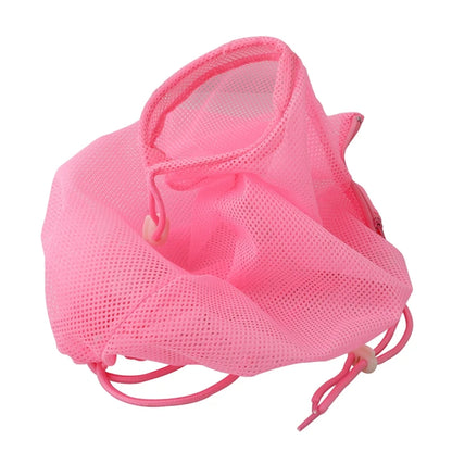 Pink Multifunctional Mesh Cat Bath Bag for Cleaning Nail Trimming