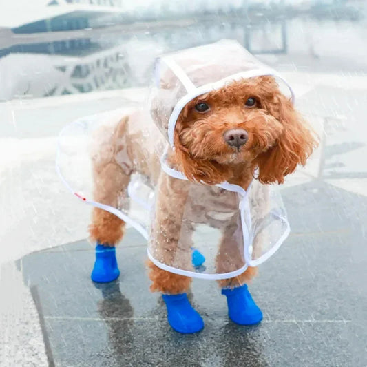 Clear Pet Raincoat Rain Jacket Waterproof Pet Coat for Samll Medium Dogs Teddy Shiba Dog Poncho Outdoor Walking Pet Clothes